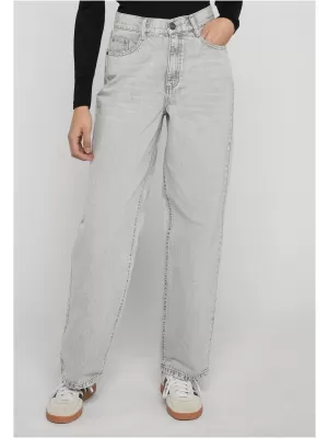 Pantaloni de dama URBAN CLASSICS TB4524 GRI ARGINTIU DESCHIS SPALAT