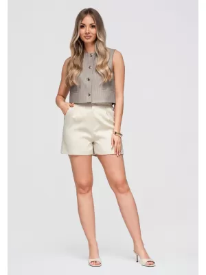 Pantaloni scurți de damă OMBRE OW-ST-E0010 BEJ