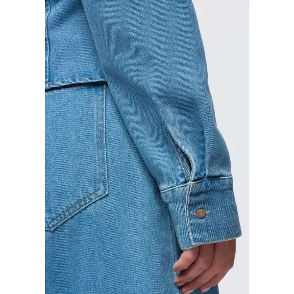  Cămașă de damă OMBRE OW-SH-E0070 ALBASTRU 