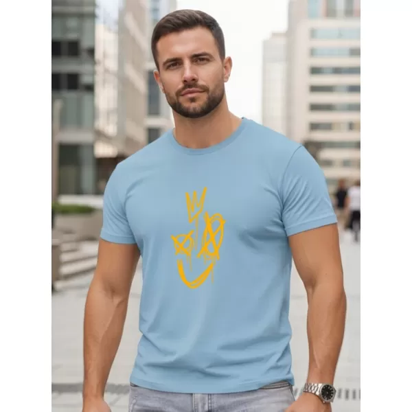  Tricou pentru bărbați DSTREET NX0138R-SK ALBASTRU DESCHIS 