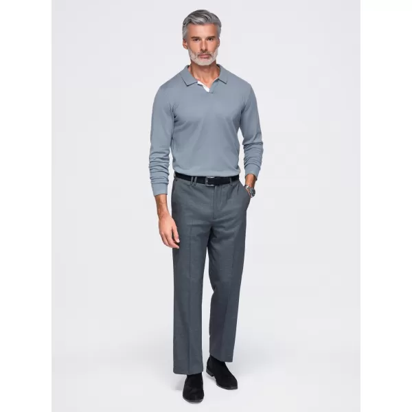  Tricou pentru bărbați cu guler OMBRE OM-POLS-0138 GRI 