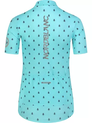Tricou de ciclism pentru femei NORDBLANC TREES NBSLF8085 ALBASTRU