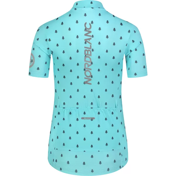  Tricou de ciclism pentru femei NORDBLANC TREES NBSLF8085 ALBASTRU 