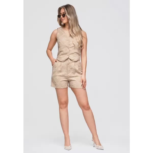  Pantaloni scurți de damă OMBRE OW-ST-E0019 TAUPE 