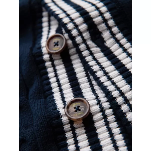 Cardigan pentru bărbați OMBRE OM-SWCD-0196 ALBASTRU MARIN 