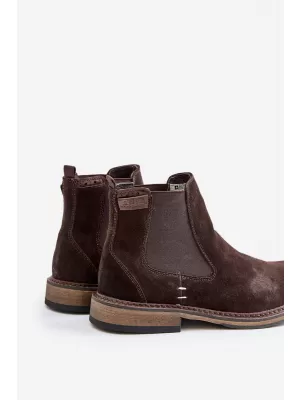 Botine pentru bărbați BIG STAR SHOES OO174155 MARO/BEJ