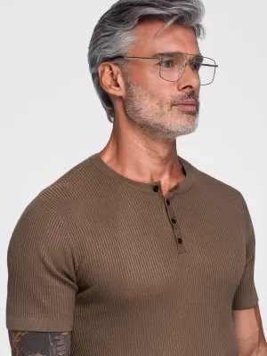 Tricou pentru bărbați OMBRE OM-TSCT-0304 MARO DESCHIS