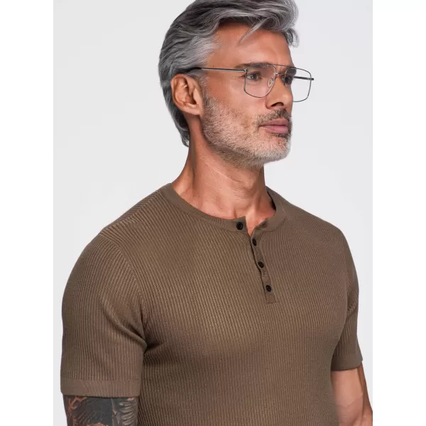  Tricou pentru bărbați OMBRE OM-TSCT-0304 MARO DESCHIS 