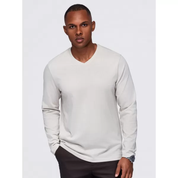  Tricou pentru bărbați OMBRE OM-LSBL-0143 BEJ DESCHIS 