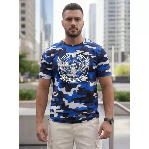  Tricou pentru bărbați DSTREET NX2004R-BL-M ALBASTRU 