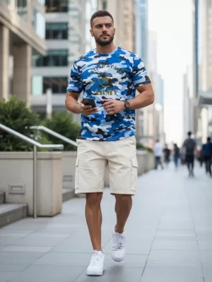 Tricou pentru bărbați DSTREET NX2002R-SK-M ALBASTRU