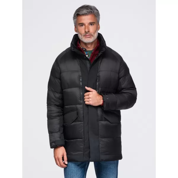  Geaca de iarna pentru barbati OMBRE OM-JALJ-0263 NEGRU 