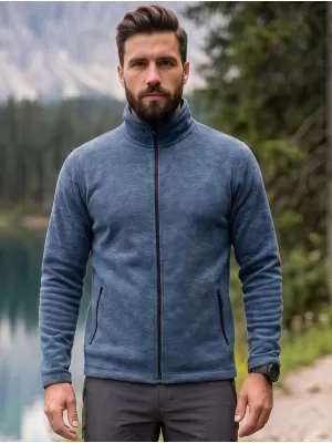 Hanorac bărbătesc din micro polar MALFINI FACTOR 852 EVIDENȚIERI DE DENIM ÎNCHIS LA CULOARE