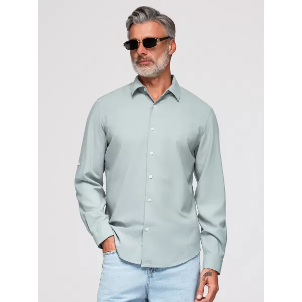  Cămașă pentru bărbați OMBRE OM-SHCS-0190 VERDE PASTEL 