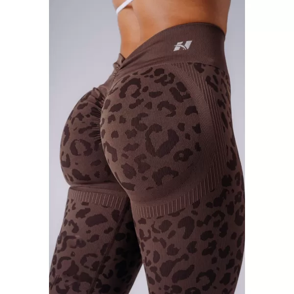  Jambiere de damă NEBBIA PRIMAL 849 LEOPARD MARO ÎNCHIS 