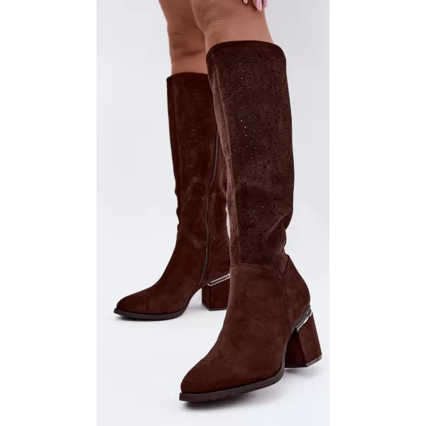  Cizme de dama S.BARSKI HY62-8122 CIOCOLATĂ 