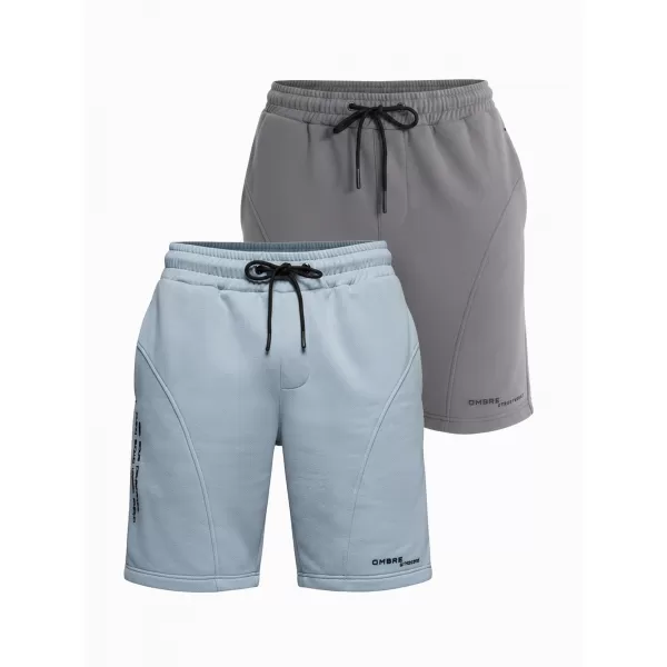  Set de pantaloni scurți pentru bărbați OMBRE Z127 ALBASTRU DESCHIS/GRI 