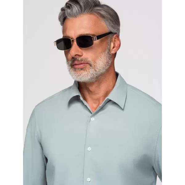  Cămașă pentru bărbați OMBRE OM-SHCS-0190 VERDE PASTEL 