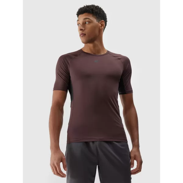  Tricou pentru bărbați 4F WAW25TTSHM2402 MARO ÎNCHIS 