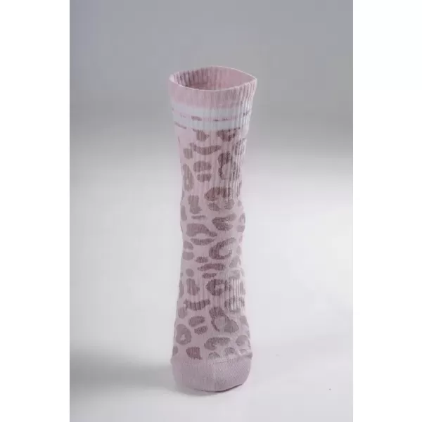 Șosete crew cu imprimeu leopard NEBBIA PRIMAL 106 LEOPARD ROZ 
