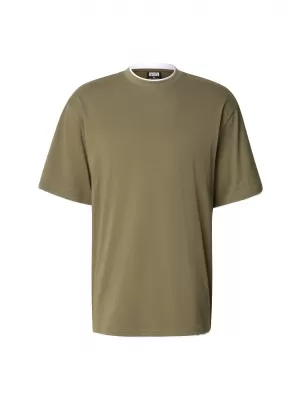 Tricou pentru bărbați URBAN CLASSICS TB029A-00824 MĂSLINIU/ALB