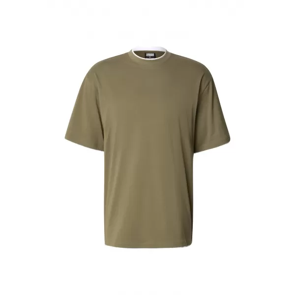  Tricou pentru bărbați URBAN CLASSICS TB029A-00824 MĂSLINIU/ALB 