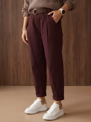 Pantaloni de dama DSTREET UY3186 BURGUNDIA