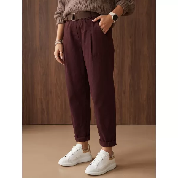  Pantaloni de dama DSTREET UY3186 BURGUNDIA 