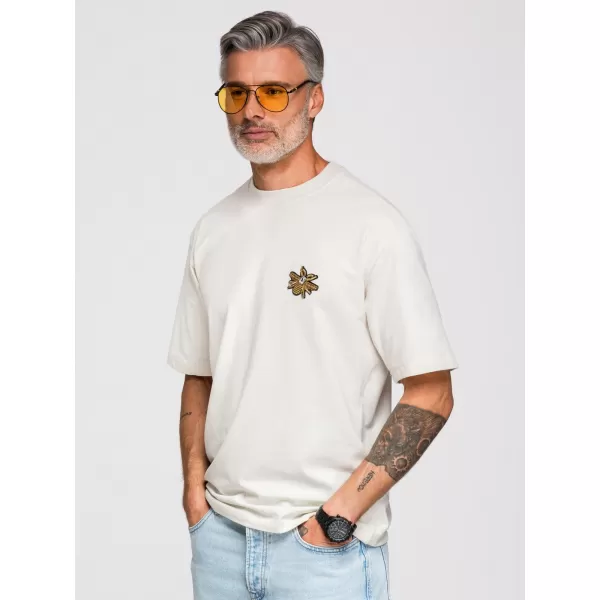  Tricou pentru bărbați OMBRE OM-TSCT-0275 APROAPE ALB 