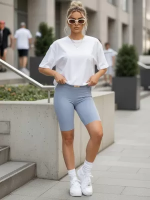 Pantaloni scurți de damă DSTREET SY0560 ALBASTRU