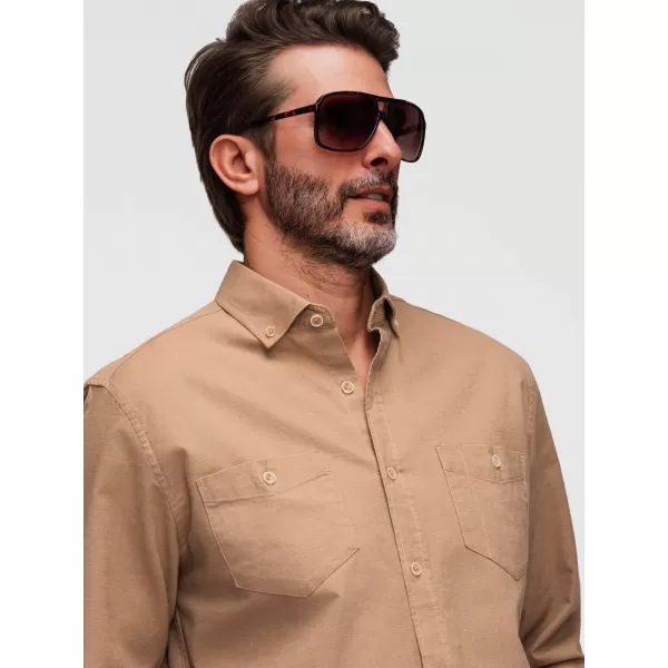  Cămașă pentru bărbați OMBRE N-OM-SHCS-0134 MARO DESCHIS 