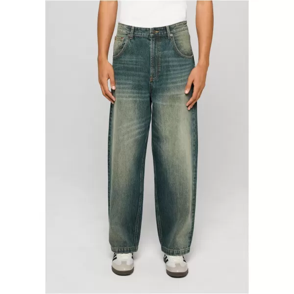  Pantaloni pentru bărbați URBAN CLASSICS TB8055 ALBASTRU MIJLOCIU MURDAR SPĂLAT 