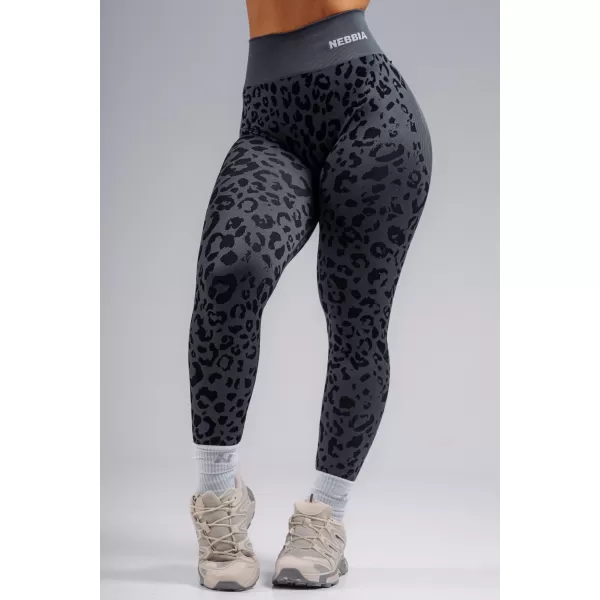  Jambiere compresive push-up cu imprimeu leopard NEBBIA PRIMAL 849 LEOPARD NEGRU 
