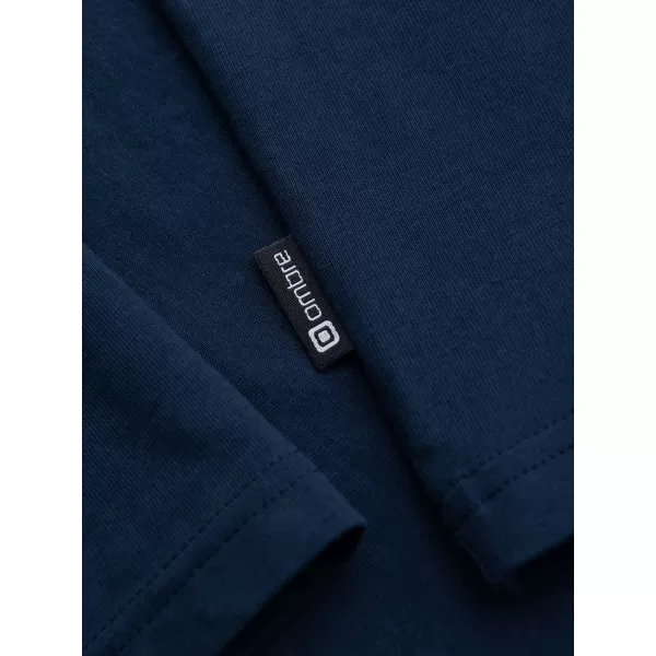 Tricou pentru bărbați OMBRE OM-LSBL-0143 ALBASTRU MARIN 