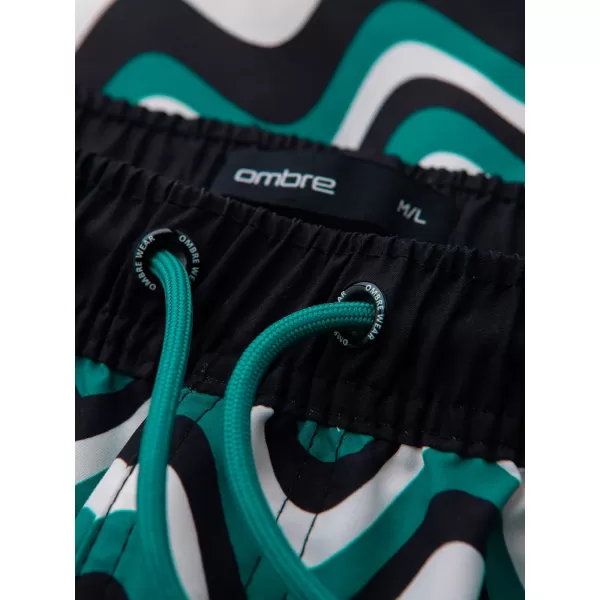  Pantaloni scurți pentru bărbați OMBRE OM-SRSS-0221 VERDE ȘI NEGRU 