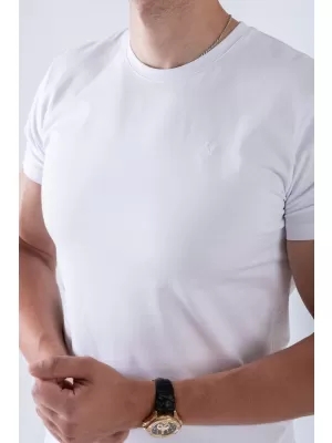 Tricouri pentru bărbați NEBBIA MIKE MUSCLE FIT 158 ALB