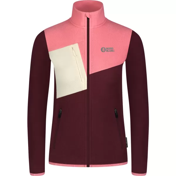  Hanorac ușor de damă din fleece NORDBLANC BEECH NBSFL8375 BURGUNDIA 