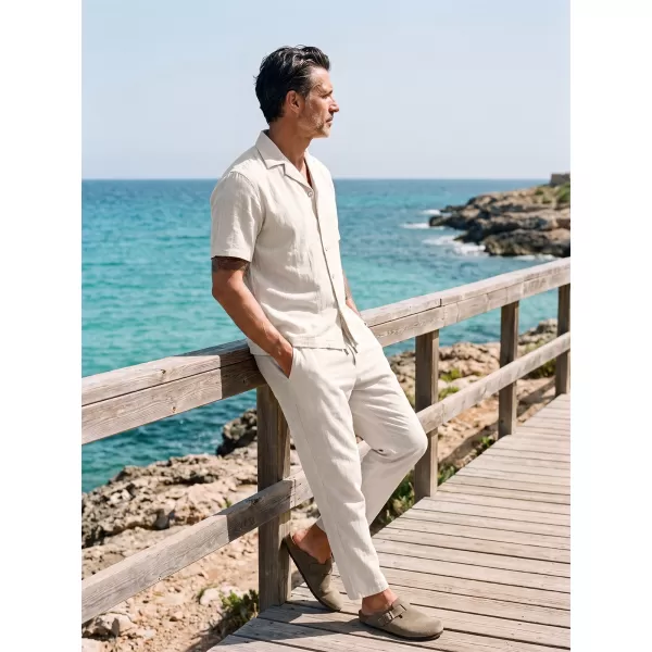  Pantaloni pentru bărbați OMBRE OM-PACP-0312 CREMĂ 