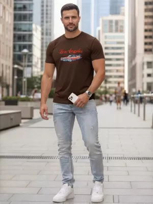 Tricou pentru bărbați DSTREET NX0055R-CH MARO