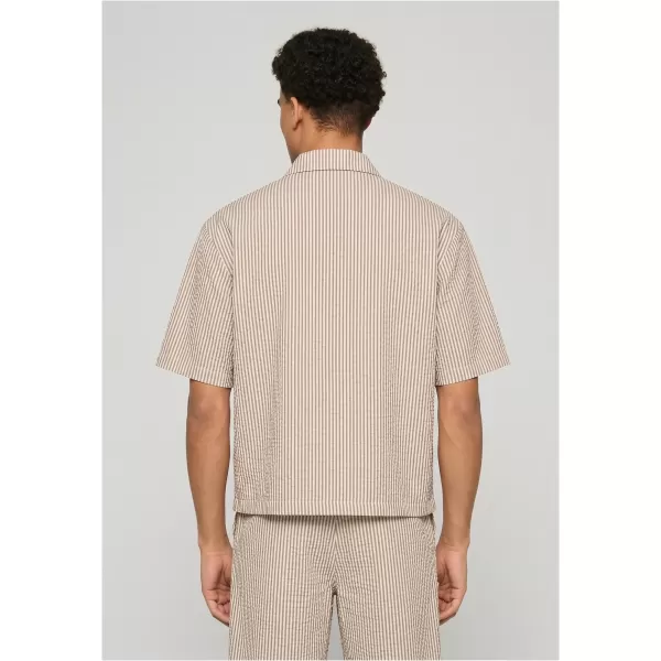  Cămașă pentru bărbați URBAN CLASSICS TB8417-22409 MOCCA MARO/ALB 