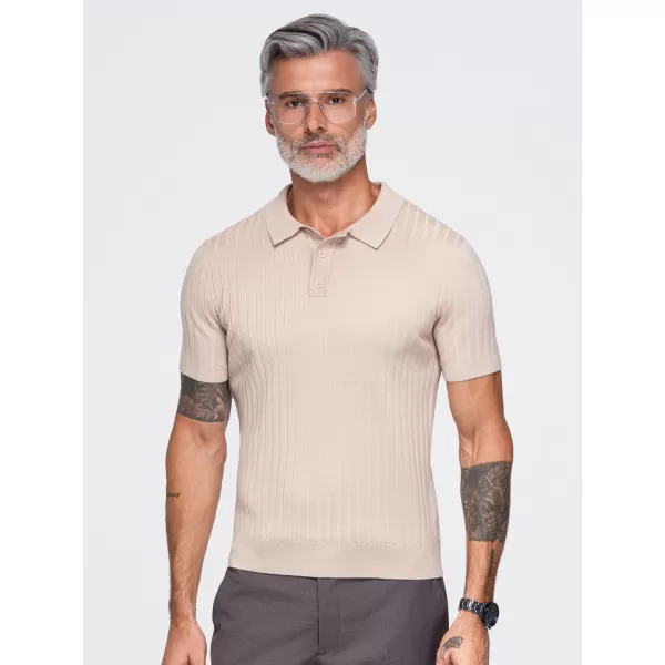  Tricou polo pentru bărbați OMBRE OM-POSS-0180 BEJ 