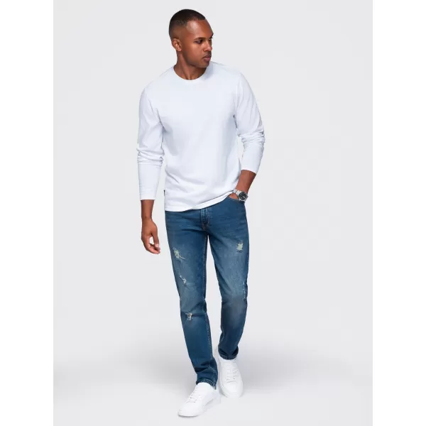  Tricou pentru bărbați OMBRE OM-LSBL-0142 ALB 