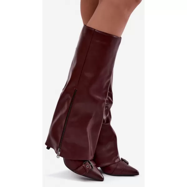  Cizme de dama BOTO 9386 WINE RED ROȘU VIN 