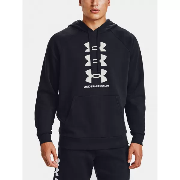  Hanorac pentru bărbați UNDER ARMOUR RIVAL FLC MULTILOGO HD 1357094-001 NEGRU 
