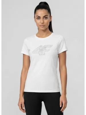 Tricou pentru femei 4F WMM00TTSHF3309 ALB