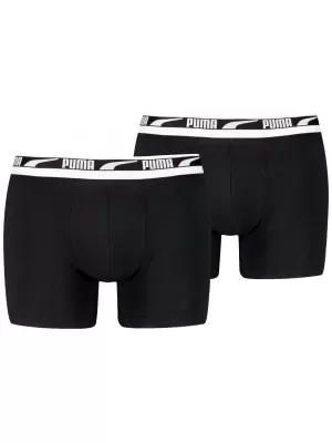 Boxeri pentru bărbați PUMA MEN EVERYDAY MULTI LOGO BOXER 2P 93832501 NEGRU