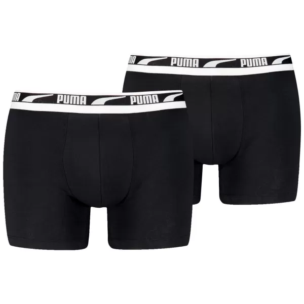 Boxeri pentru bărbați PUMA MEN EVERYDAY MULTI LOGO BOXER 2P 93832501 NEGRU 