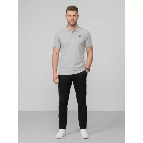  Tricou pentru bărbați cu guler 4F WMM00TPTSM0770 MELANGE GRI ÎNCHIS 