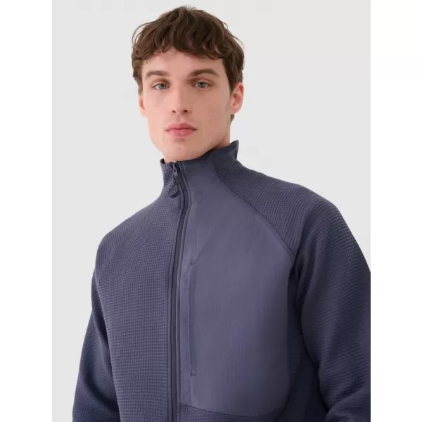  Hanorac pentru bărbați din fleece 4F WAW25TFLEM357 DENIM 