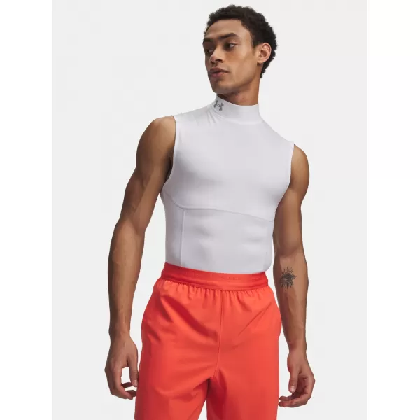  Maieu pentru bărbați UNDER ARMOUR HG ELITE SLEEVELESS MOCK 6015381-100 ALB 
